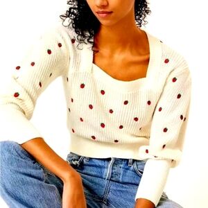 Maeve Anthrolpologie Strawberry Sweater